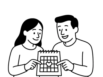 Illustration zur Aufgabe: Hochzeitsdatum festlegen