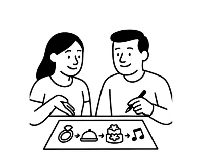 Illustration zur Aufgabe: Ablauf & Zeiten grob festlegen