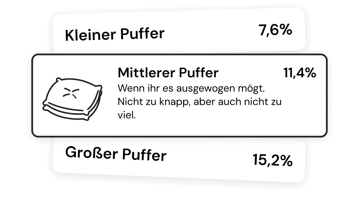 Screenshot: Budget-Puffer-Funktion für unerwartete Ausgaben