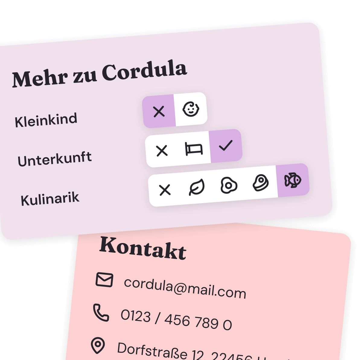 Screenshot: Detailansicht zur Organisation von Gästedaten